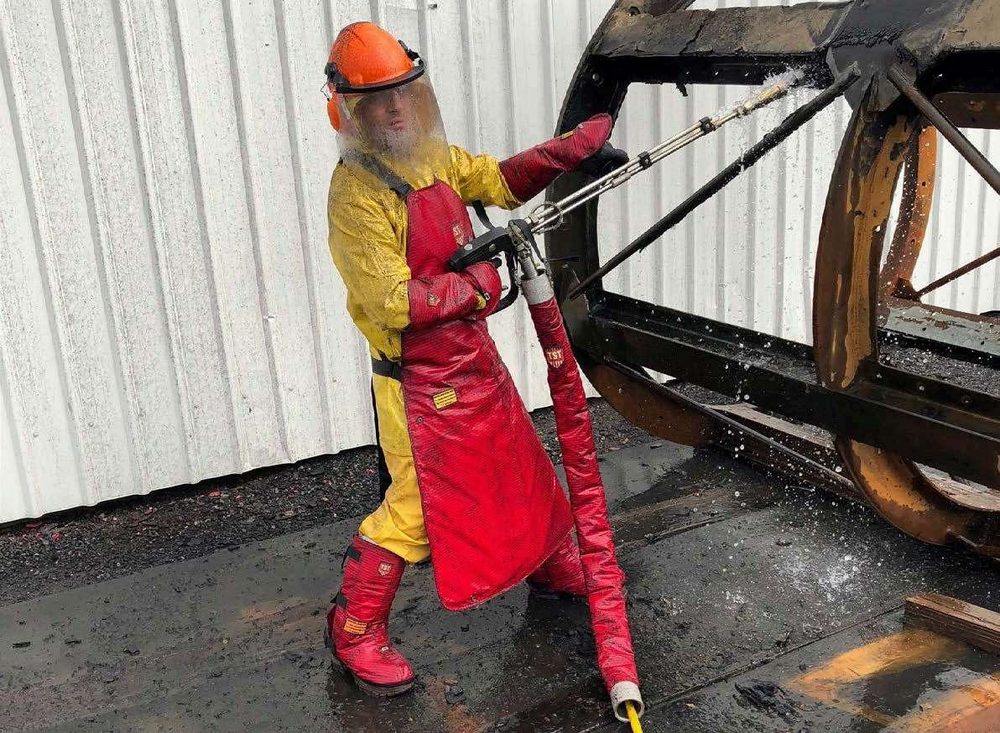 Abrasive blasting and protective coating